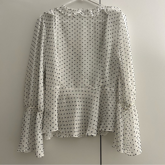 White shirt black polka dot detail - Size M - Zipper closure on side - Picture 3 of 3